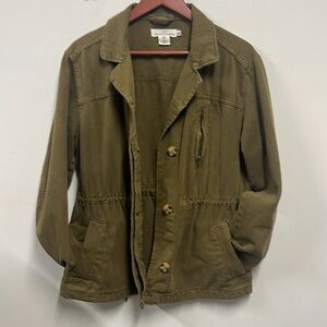 H&M Army Green Utility Jacket L.O.G.G. Women’s EUR 38 US 8 /Med. 100% Cotton